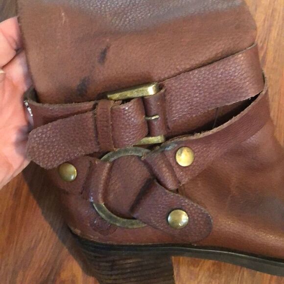 Pollini Brown high leather Moto boots size 8 - Picture 5 of 7